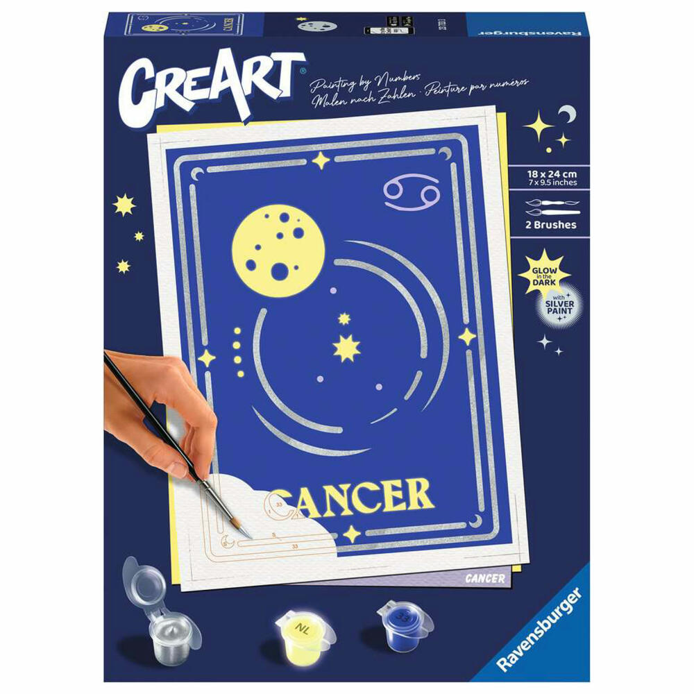 Ravensburger CreArt Sternzeichen Zodiac Sign Krebs, Malen nach Zahlen, Malset, Malvorlage, Malen, 23733
