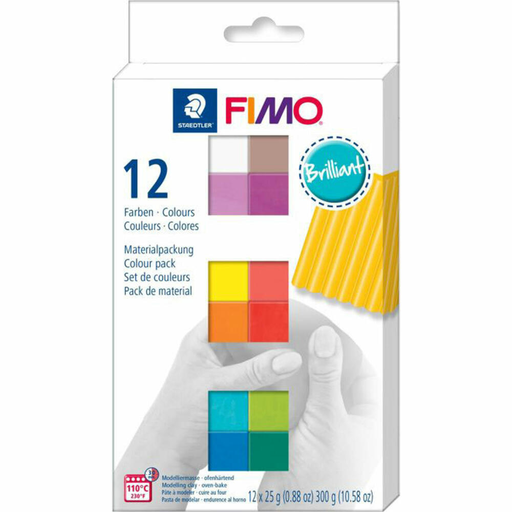 STAEDTLER FIMO soft Brilliant Colours 12 blocks of 25 grams each