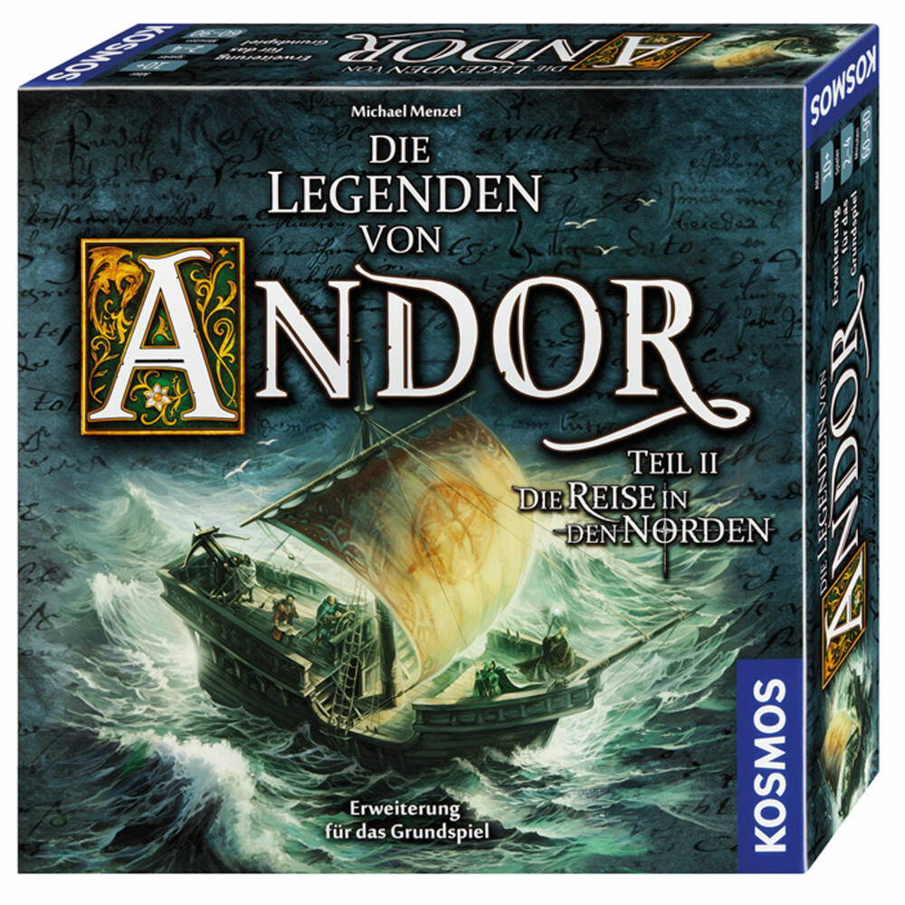 KOSMOS Die Legenden von Andor - Teil II Die Reise in den Norden, Erweiterung zum Grundspiel, Abenteuer und Strategie, Spiel, ab 10 Jahren, 692346