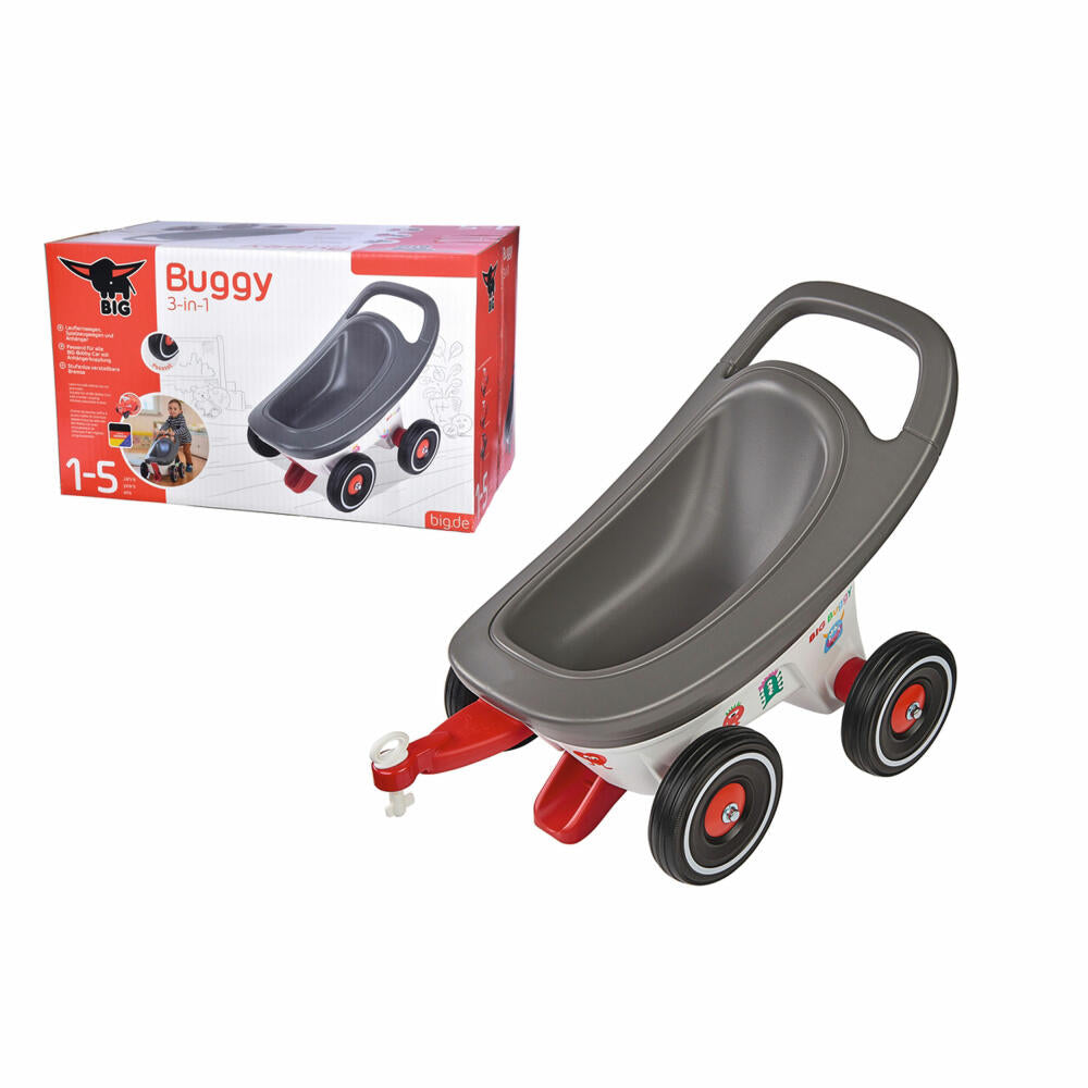 BIG Buggy, Lauflernwagen, Puppenwagen, Lauflern Wagen, Anhänger für Bobby Car, Grau, 800056255