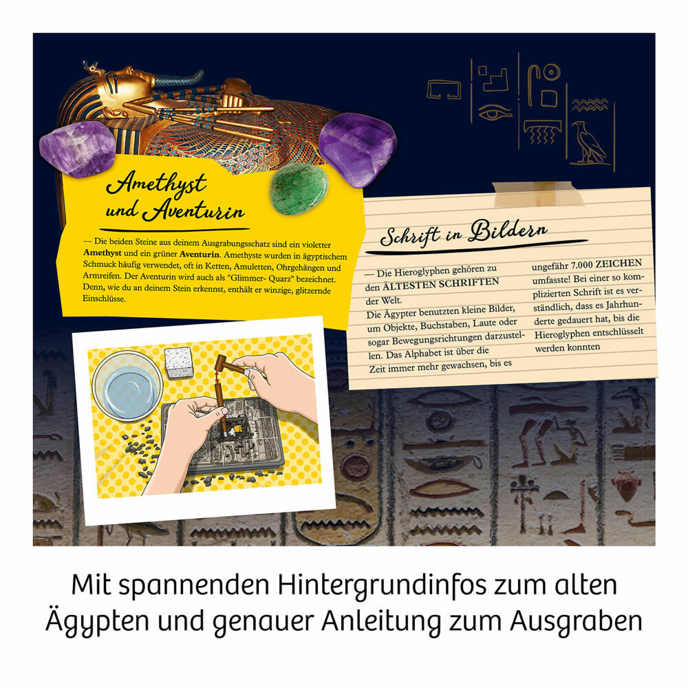 KOSMOS Mitbring-Experimente Pharaonen-Schatz, Experimentierkasten, Experimente, Ausgrabung, Ausgrabungsblock, 658199