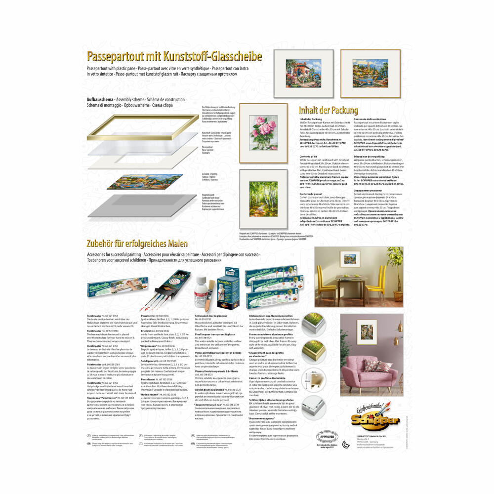 Schipper Passepartout, frame, picture frame, painting by numbers, with plastic glass pane, 24 x 30 cm, 605320835
