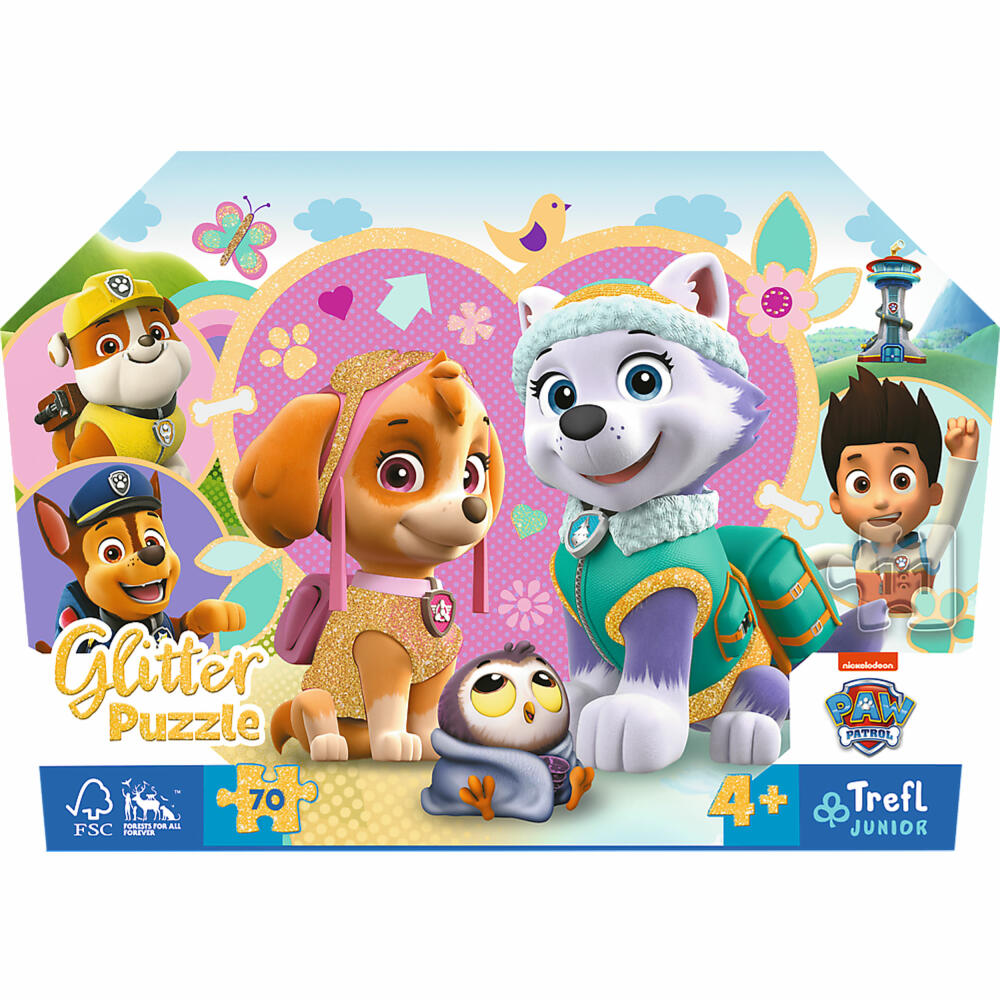 Trefl Junior Glitzer Puzzle Paw Patrol, Glitter, 70 Teile, 41 x 27.5 cm, 53015