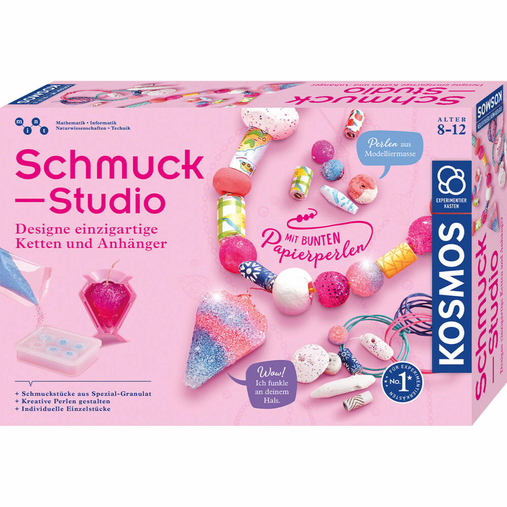 KOSMOS Experimentierkasten Schmuck-Studio, Halsketten, Armbänder, Basteln, Perlen, ab 8 Jahren, 671501