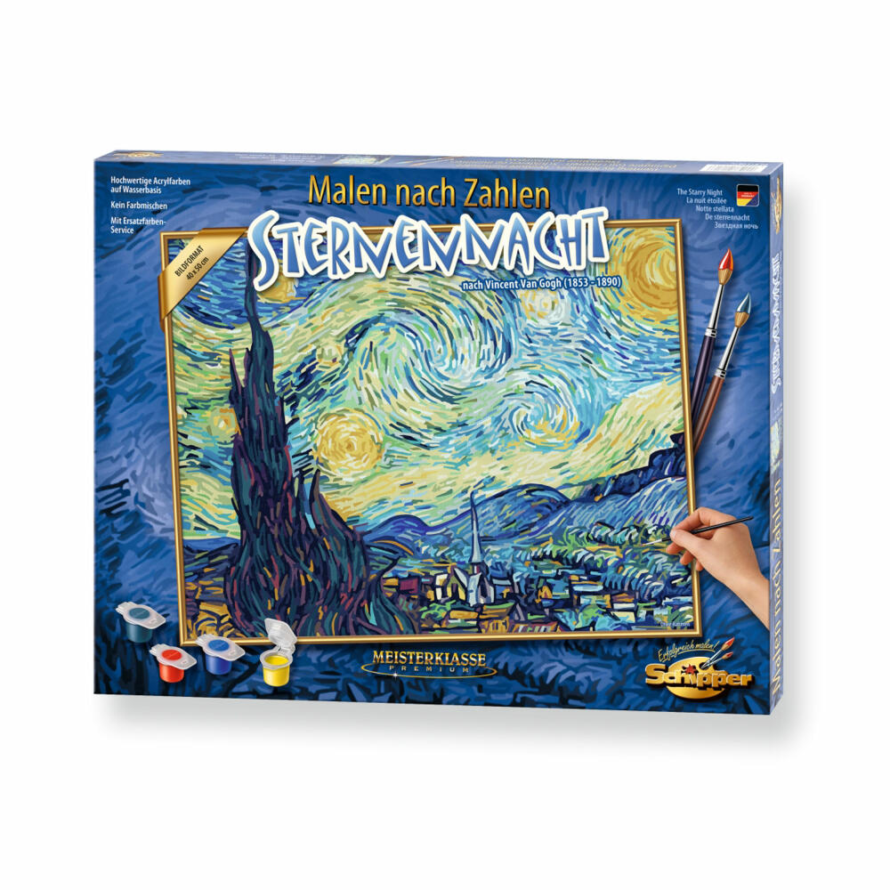 Schipper Painting by Numbers Starry Night, Master Class Premium, Coloring Page, Wall Picture, 40 x 50 cm, 609130816
