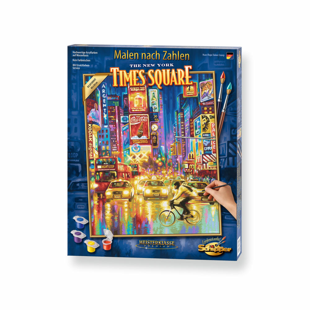 Schipper Malen nach Zahlen New York City Times Square bei Nacht, Meisterklasse Premium, Malvorlage, Wandbild, 40 x 50 cm, 609130815