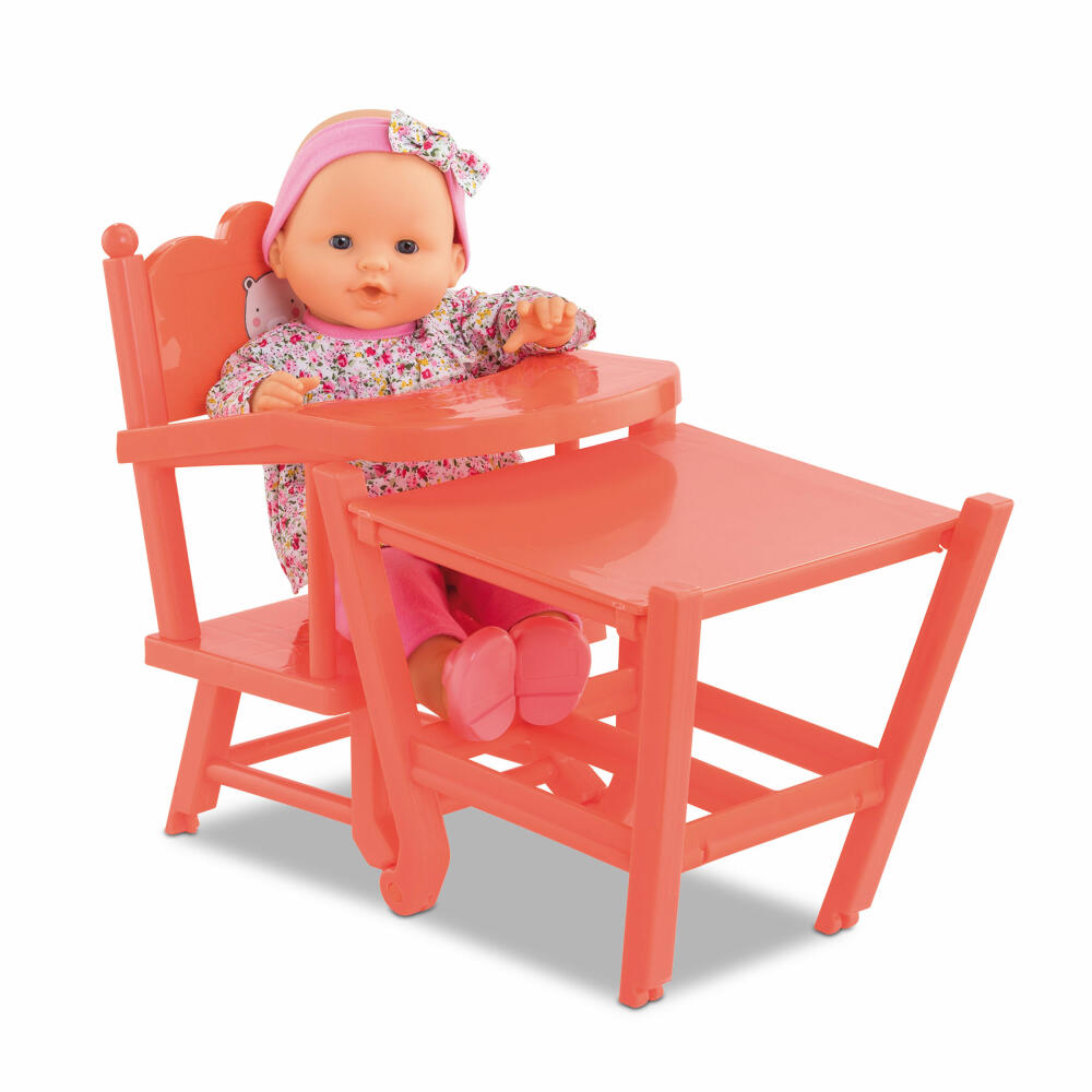 Corolle MGP 2in1 high chair, chair, doll chair, play table, doll accessories, for all 36 - 42 cm baby dolls, 9000141040