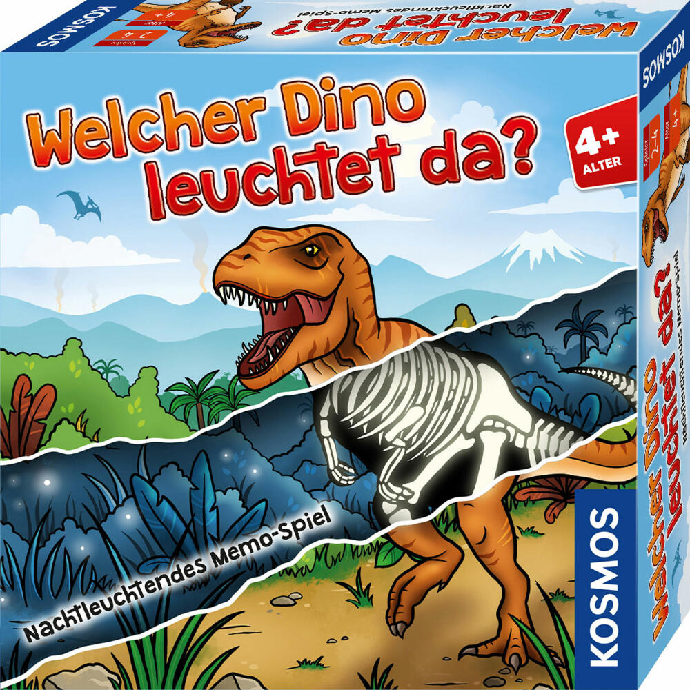 KOSMOS Welcher Dino leuchtet da?, Memo-Spiel, Nachtleuchtend, Kinderspiel, Kinder Spiel, ab 4 Jahren, 680701
