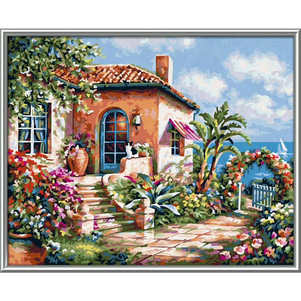 Schipper Painting by Numbers Holiday Home by the Sea, Master Class Classic, Painting Template, Wall Picture, 24 x 30 cm, 609240795