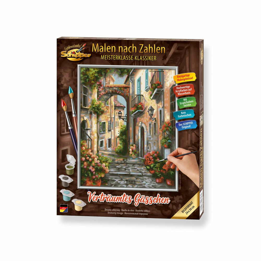Schipper Painting by Numbers Dreamy Alley, Master Class Classic, Coloring Page, Wall Picture, 24 x 30 cm, 609240826
