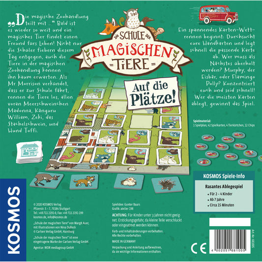 KOSMOS Schule der magischen Tiere - Auf die Plätze!, Brettspiel, Familienspiel, Domino, ab 7 Jahren, 681005