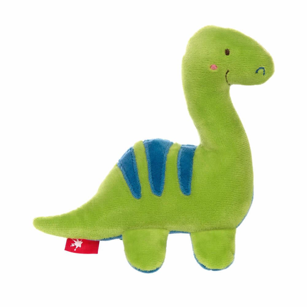 sigikid Red Stars Baby Quietsche Dinosaurier, Rassel, Greifling, Kuscheltier, Babyspielzeug, Baby Spielzeug, Dino, Grün, 16 cm, 42300