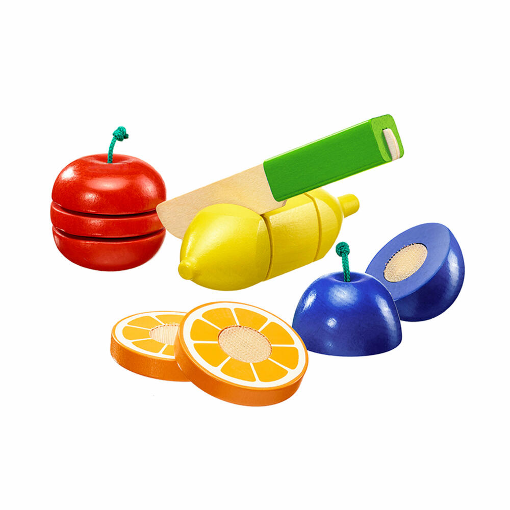 Selecta toy fruit salad, 11 pcs., for children's kitchen, food, fruit cutting, wood, 62070