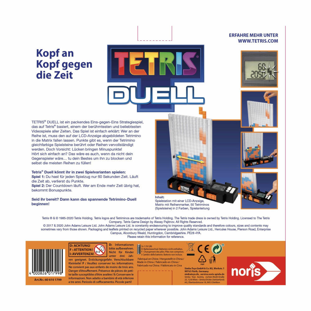 Noris Tetris Duel, strategy game, family game, strategy game, Tetrimino Duel, 606101799
