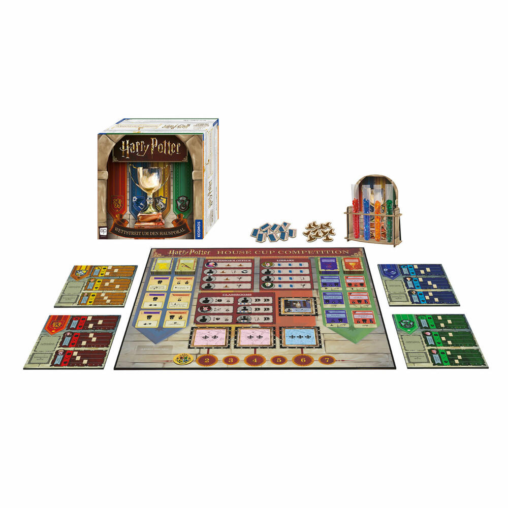 KOSMOS Harry Potter Wettstreit um den Hauspokal, Brettspiel, Familienspiel, Strategie-Spiel, ab 11 Jahren, 680855