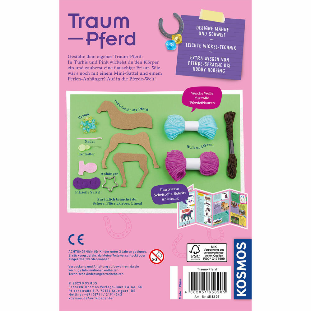 KOSMOS Bring-along Experiments Dream Horse, Creative Set, Crafts, Craft Set, Experiments, 658205