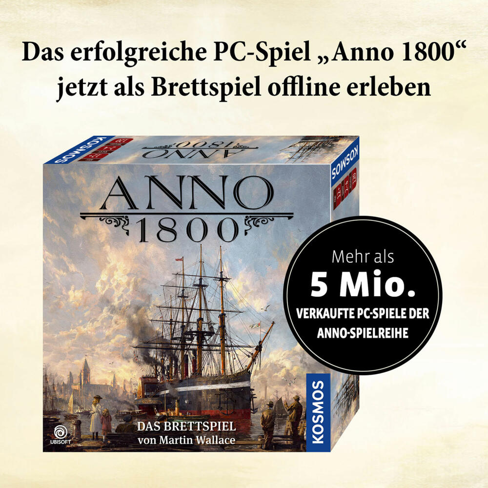KOSMOS Anno 1800, Brettspiel, Strategiespiel, Strategie, Brett Spiel, Gesellschaftsspiel, ab 12 Jahren, 680428