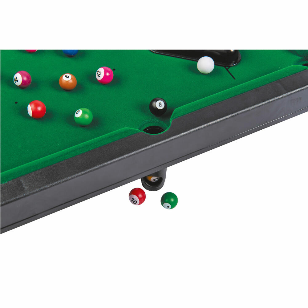 Noris Pool Billard & Snooker, Tischbillard, Mini Billard, Familienspiel, Kinderspiel, ab 4 Jahren, 606167704