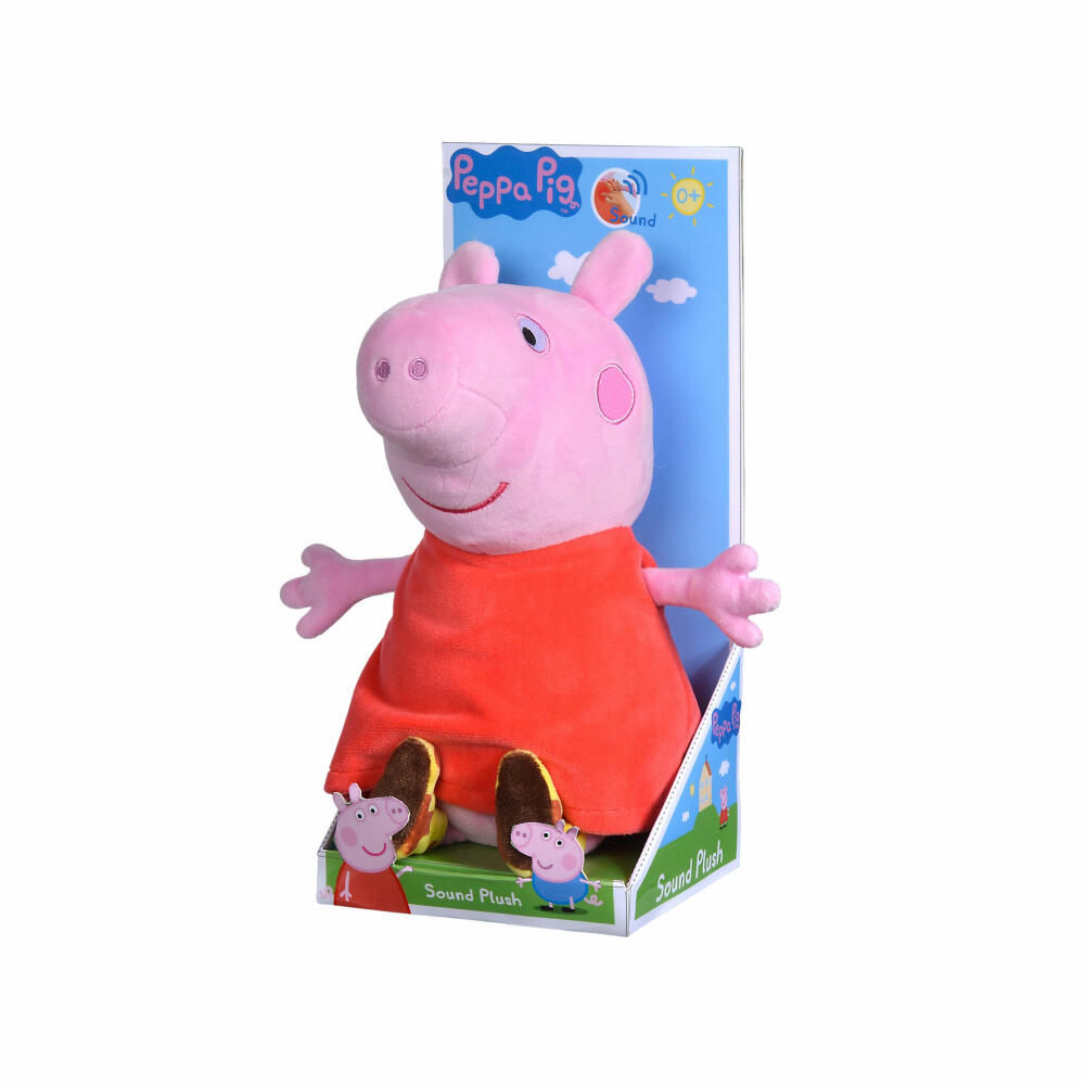 Simba Peppa Pig Plush Peppa with Sound, Wutz, Plush Toy, Cuddly Toy, Stuffed Toy, Toy, Children, 22 cm, 109261009