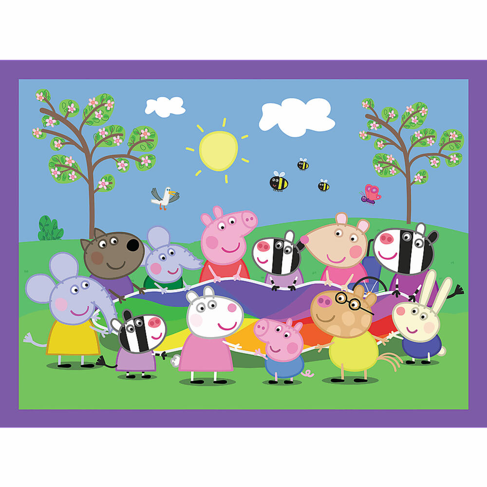 Trefl 2 in 1 Puzzles + Memo- Peppa Pig, 30 + 48 + 24 Teile, 27.5 x 20.5 cm, 93331