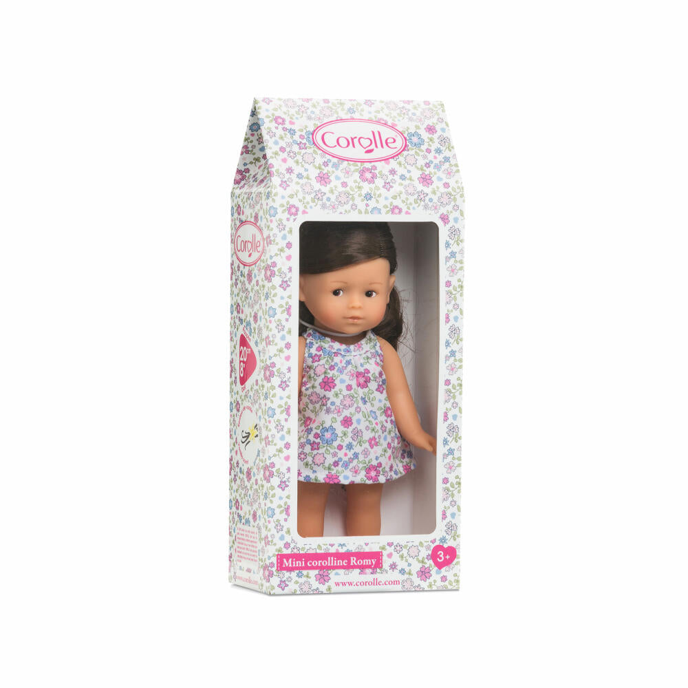 Corolle LTC Mini Corolline Romy Brünett, Vollvinylpuppe, Puppe, Babypuppe, Spielzeug, Vanilleduft, 20 cm, 9000240020