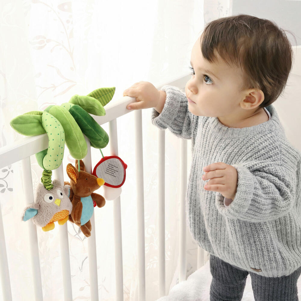 sigikid PlayQ Babyschalenspielzeug Eichhörnchen, Aktiv-Spirale, Kinderwagenkette, Baby Activity, Spielzeug, 42248