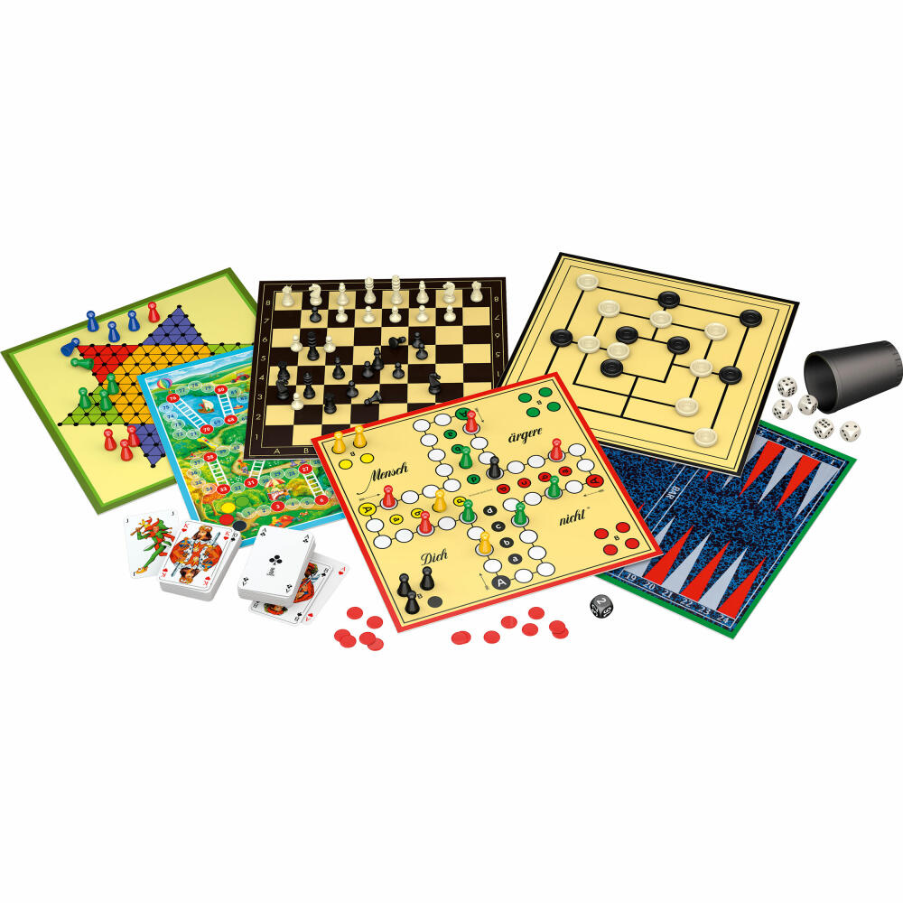 Schmidt Spiele 300er Spielesammlung Rot, Spiele Sammlung, 300 Spielemöglichkeiten, ab 6 Jahren , 49195