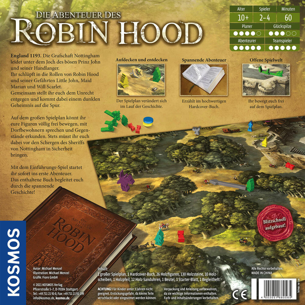 KOSMOS Die Abenteuer des Robin Hood, Gesellschaftsspiel, Kooperatives Abenteuer-Spiel, Brettspiel, ab 10 Jahren, 680565