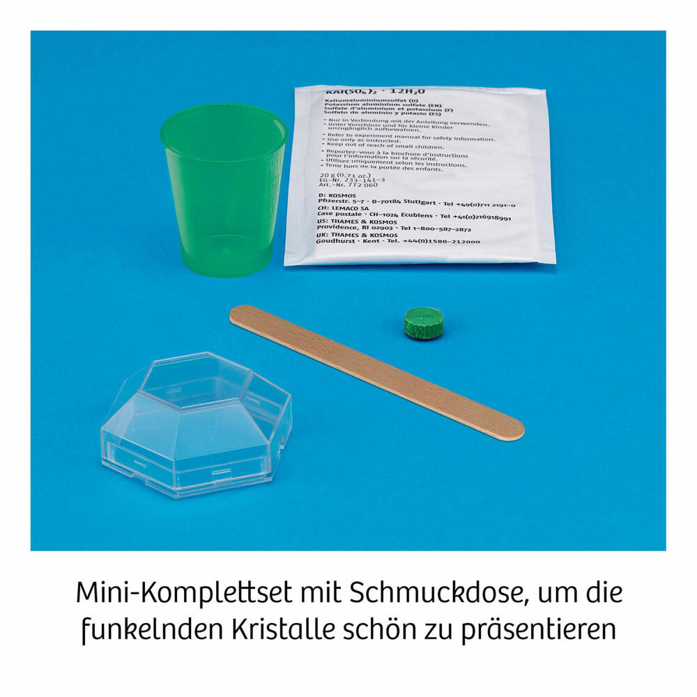 KOSMOS Experimentierkästen Kristalle Grün, Selbst Züchten, Experimentierkasten, Experimente, Kristallzucht, ab 10 Jahren, 657956