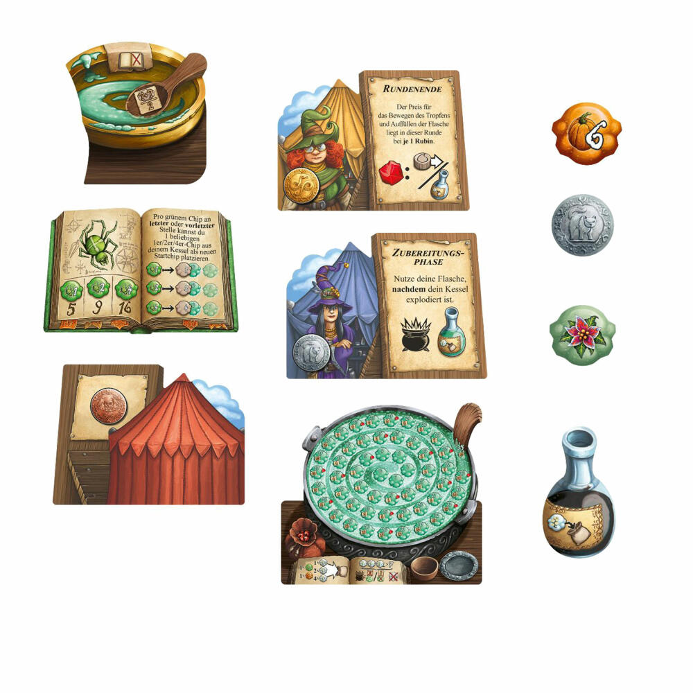 Schmidt Spiele The Quacksalber of Quedlinburg - The Herbal Witches, 1st Expansion, Expansion Pack, Board Game, Parlor Game, Game, 49358