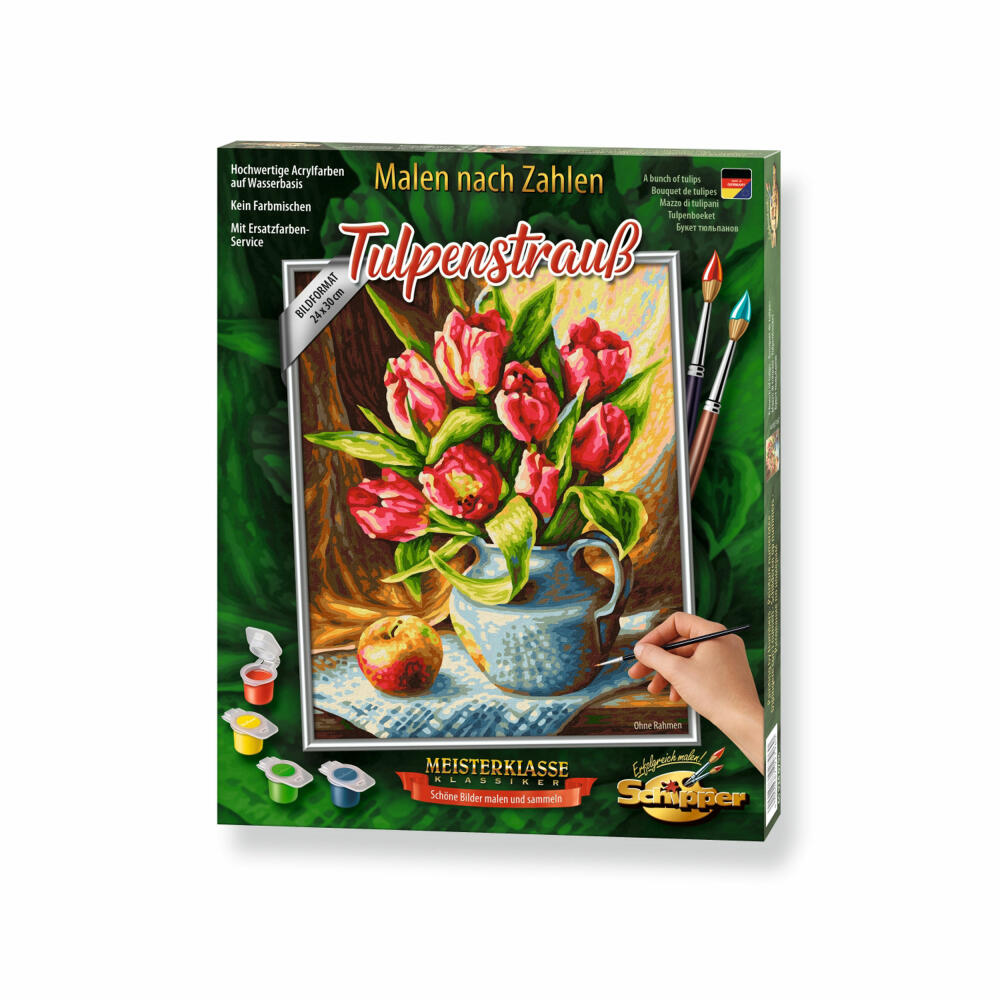 Schipper Painting by Numbers Tulip Bouquet, Master Class Classic, Coloring Page, Wall Picture, 24 x 30 cm, 609240796