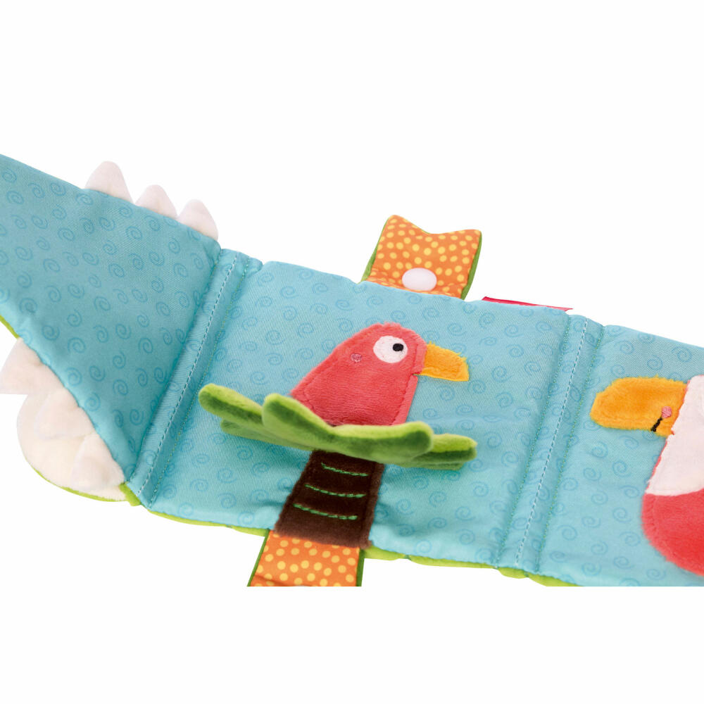 sigikid PlayQ Aktiv-Buch Krokodil, Stoffbuch, Spielbuch, Babyspielzeug, Baby Spielzeug, 42513