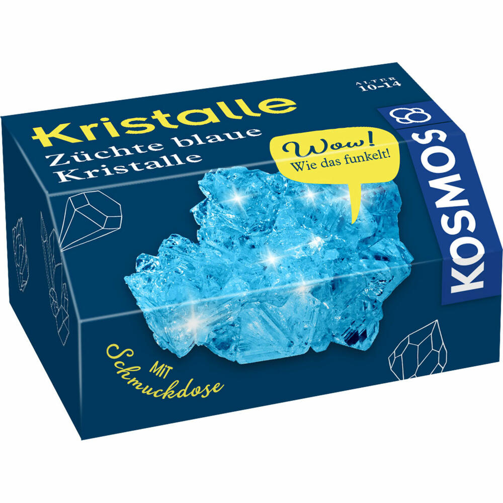 KOSMOS Experimentierkästen Kristalle Blau, Selbst Züchten, Experimentierkasten, Experimente, Kristallzucht, ab 10 Jahren, 657932