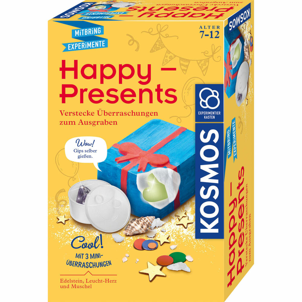 KOSMOS Happy Presents, Experimentierkasten, Kreativset, Gips, Geschenke, ab 7 Jahren, 658120