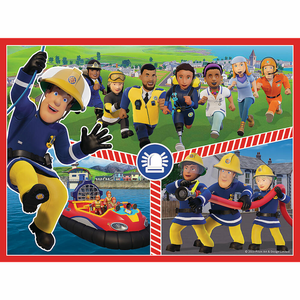 Trefl 2 in 1 Puzzles + Memo - Feuerwehrmann Sam, 30 + 48 + 24 Teile, 27.5 x 20.5 cm, 93334