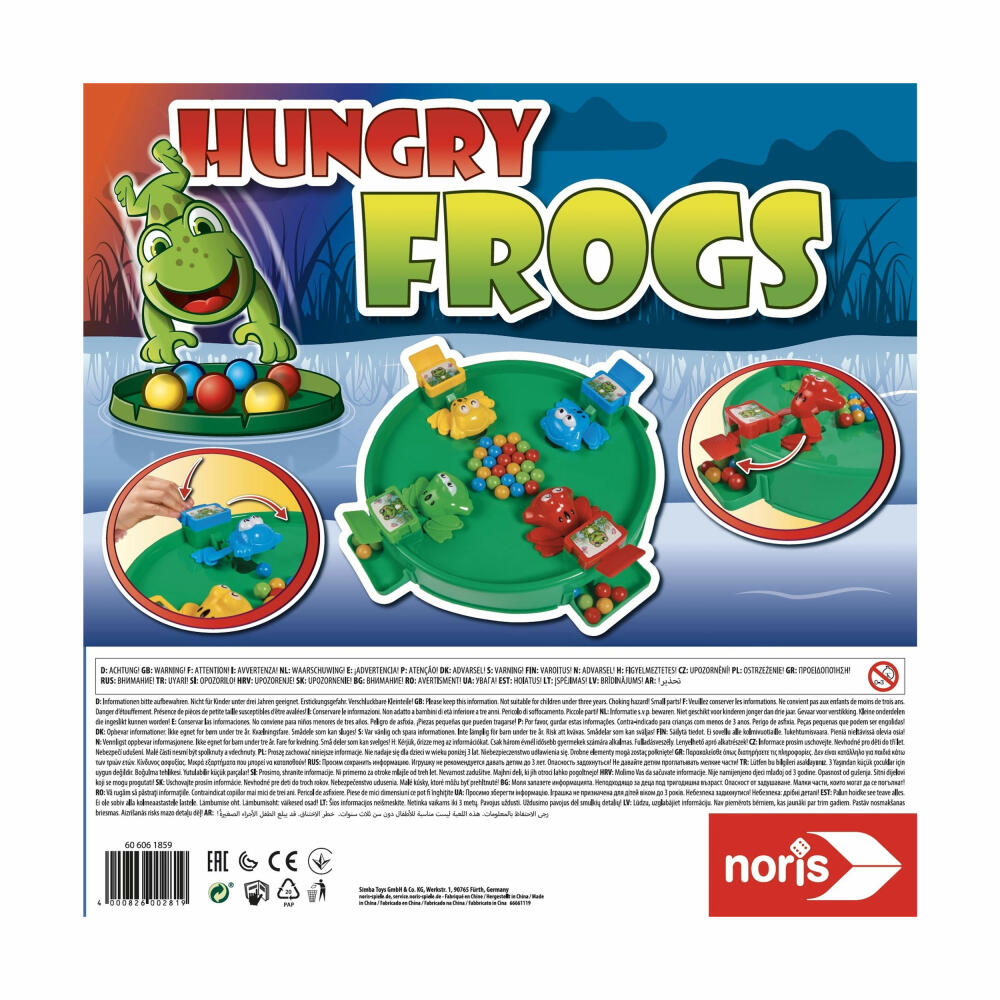 Noris Hungry Frogs, Actionspiel, Kinderspiel, Familienspiel, Gesellschaftsspiel, ab 4 Jahren, 606061859