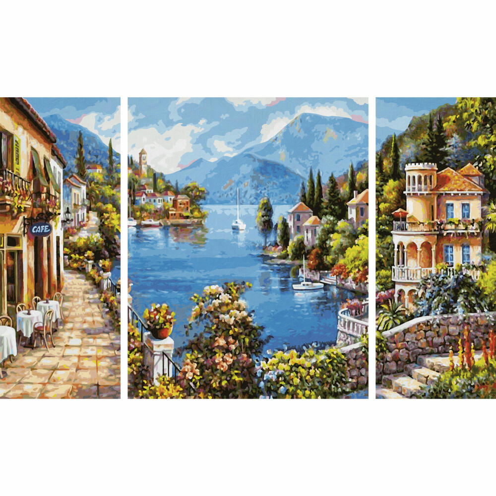 Schipper Painting by Numbers Lago Romantico, Master Class Triptych, Painting Template, Wall Picture, 50 x 80 cm, 609260818