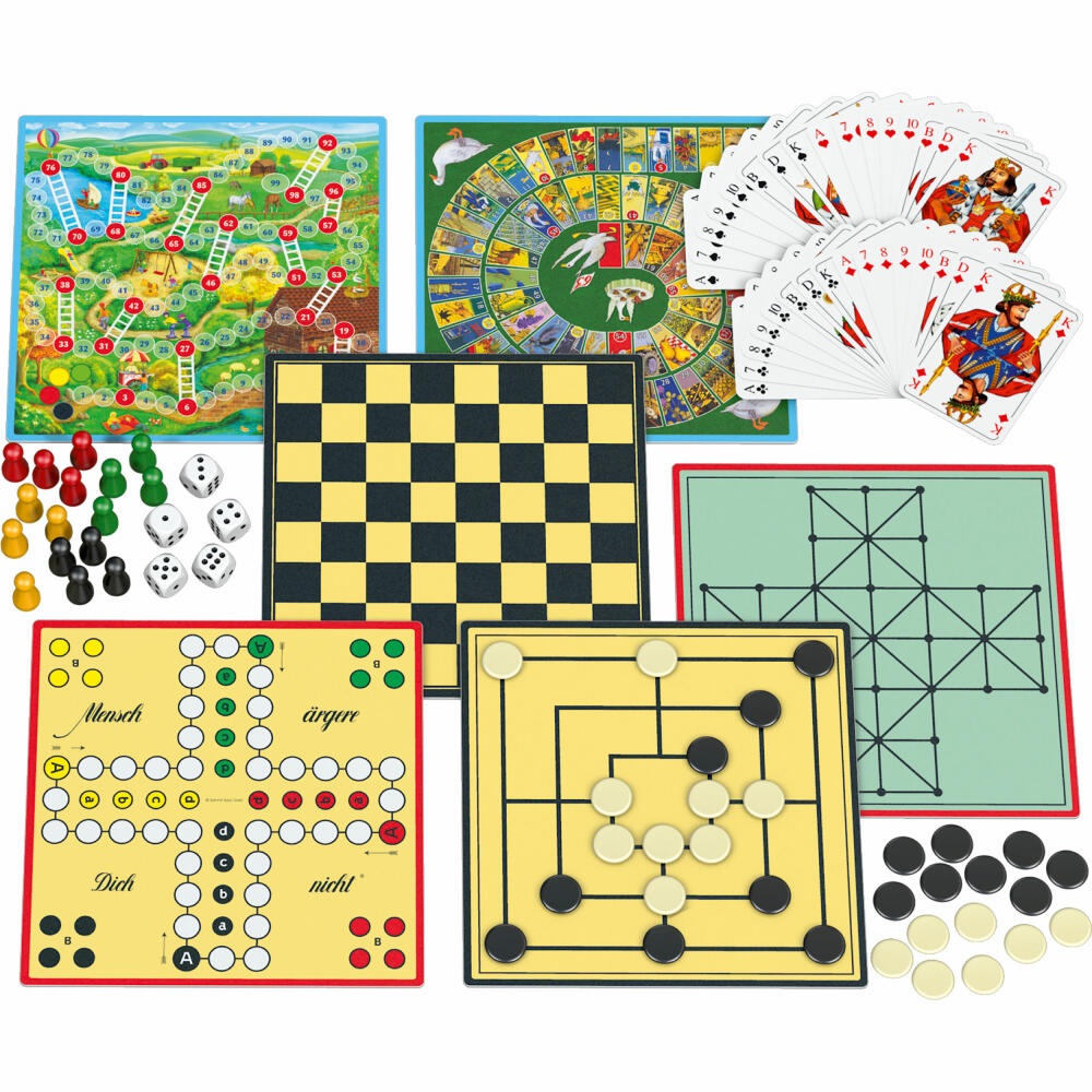 Schmidt Spiele Compact Games Collection, Games Collection, 150 Game Options, Ages 6 and Up, 49188