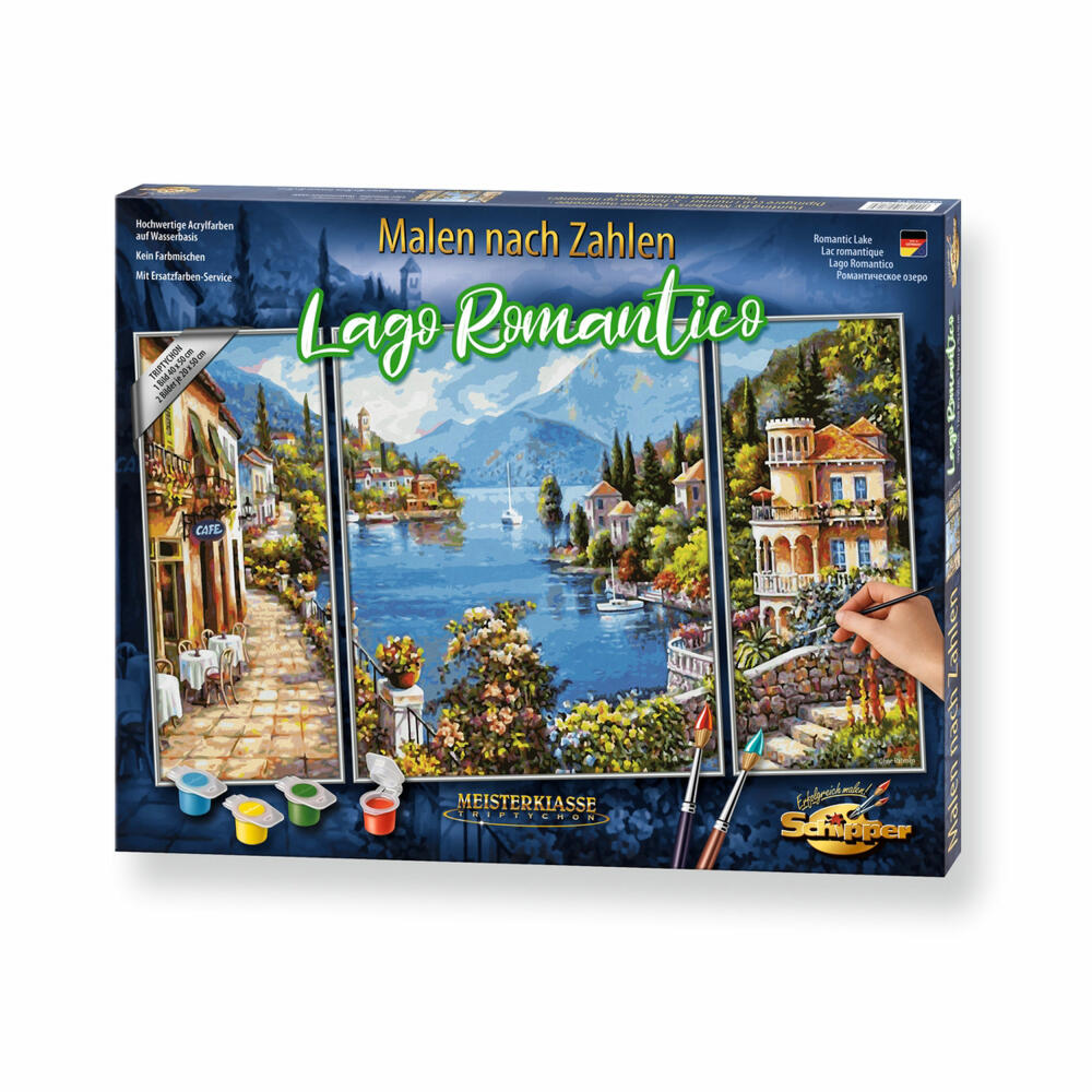 Schipper Painting by Numbers Lago Romantico, Master Class Triptych, Painting Template, Wall Picture, 50 x 80 cm, 609260818