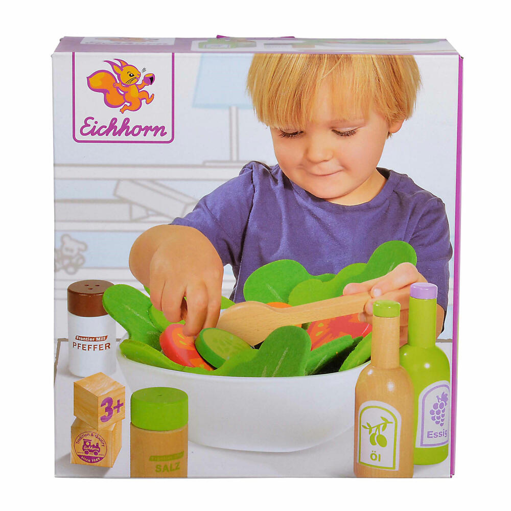 Eichhorn Salad, Wooden Salad, Bowl, Salt, Pepper, Shop, Toy Food, Children's Toys, 100003738