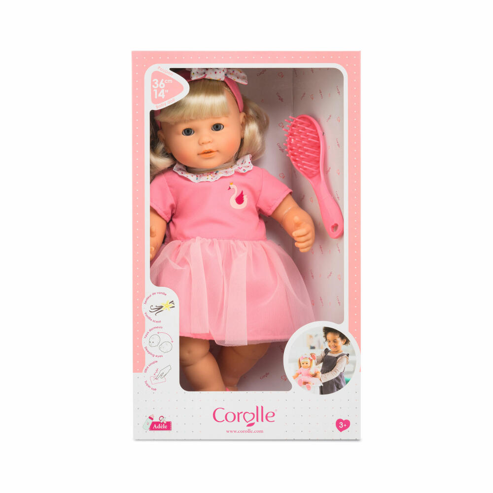 Corolle MGP Adele Blond, soft body doll with long hair, baby doll, doll, vanilla scent, 36 cm, 9000130210