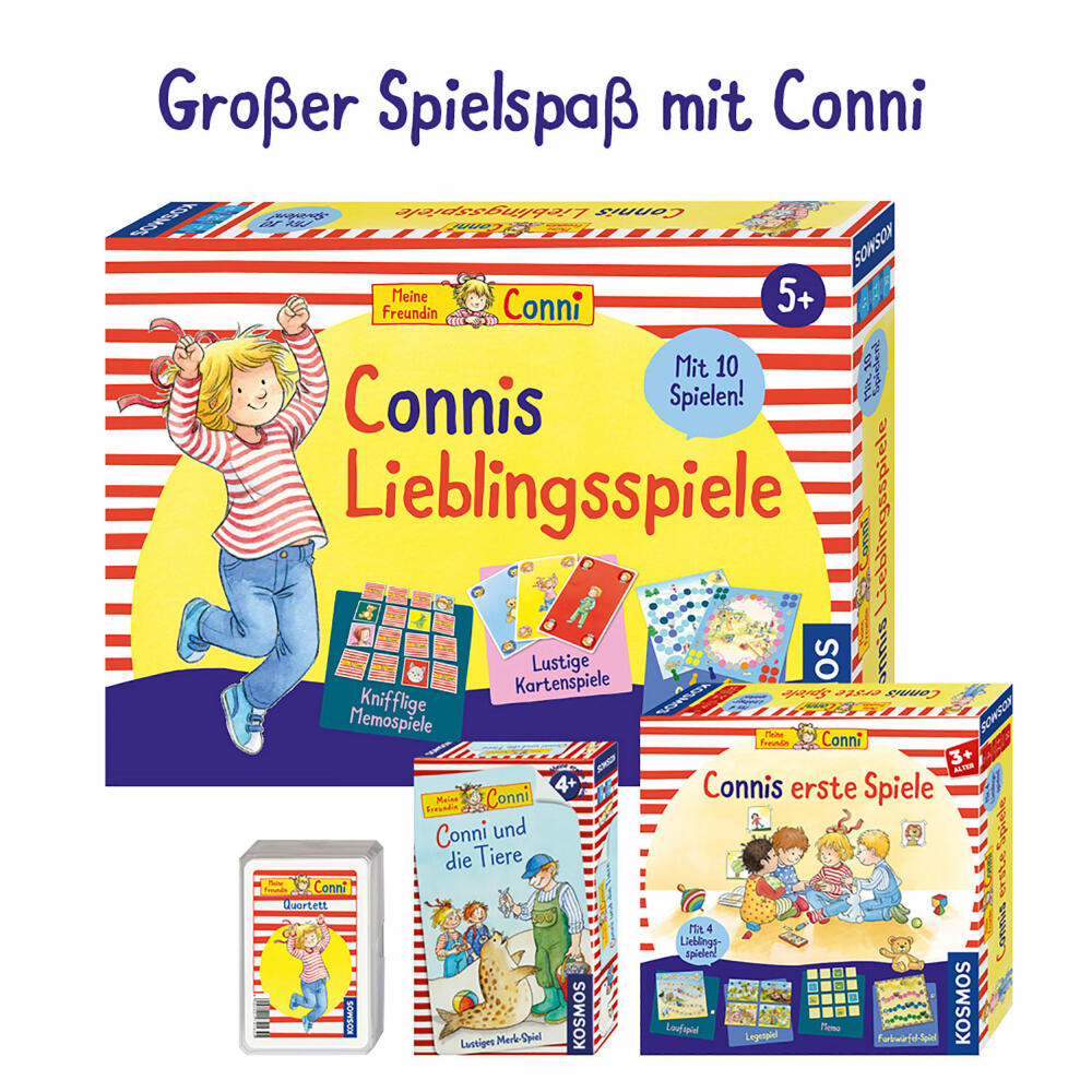 KOSMOS Connis erste Spiele, Laufspiel, Legespiel, Memo Spiel, Spielzeug, ab 3 Jahren, 681043