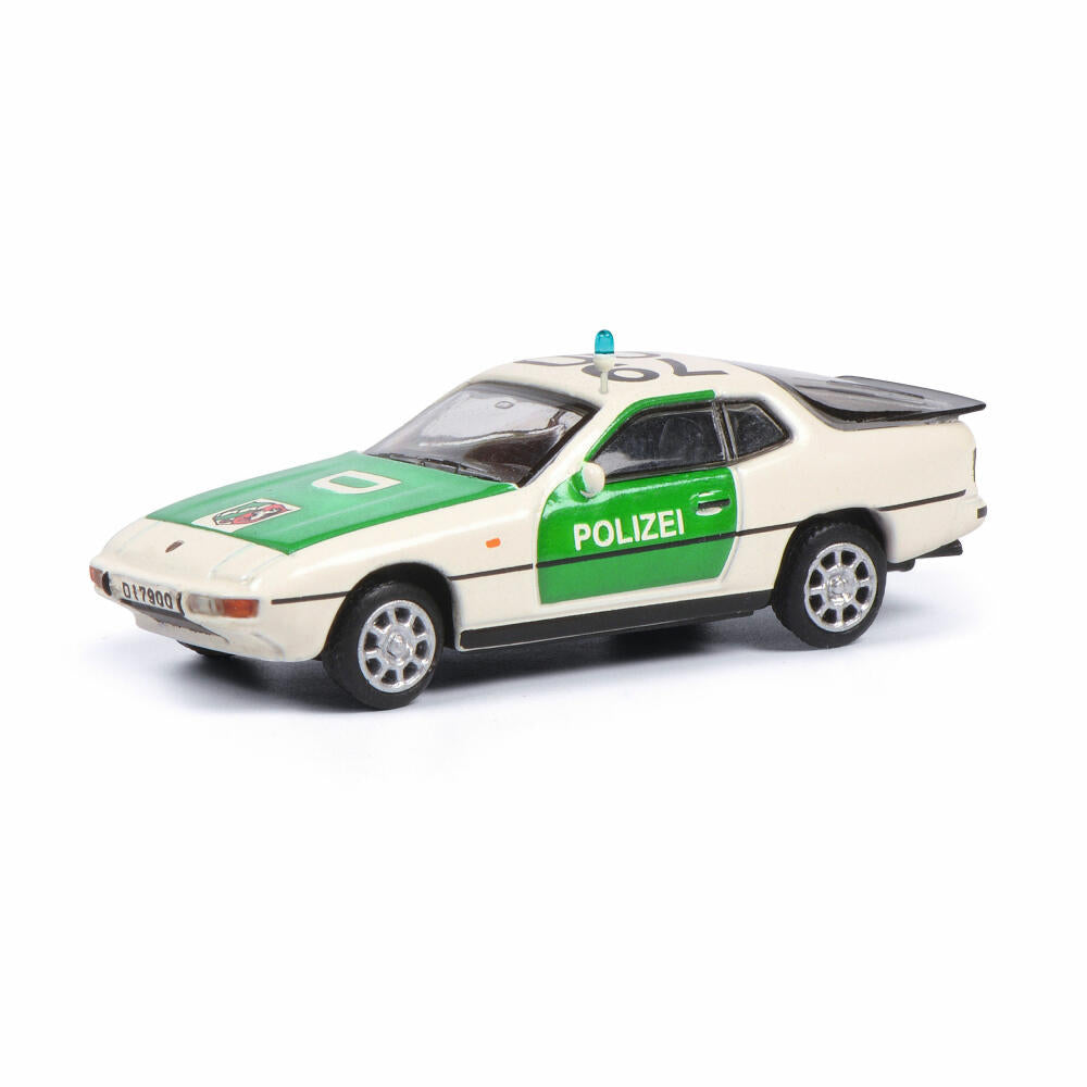 Schuco Porsche 924 Polizei, Polizeiauto, Modellauto, Modell Auto, Miniatur, Maßstab 1:87, 452650000