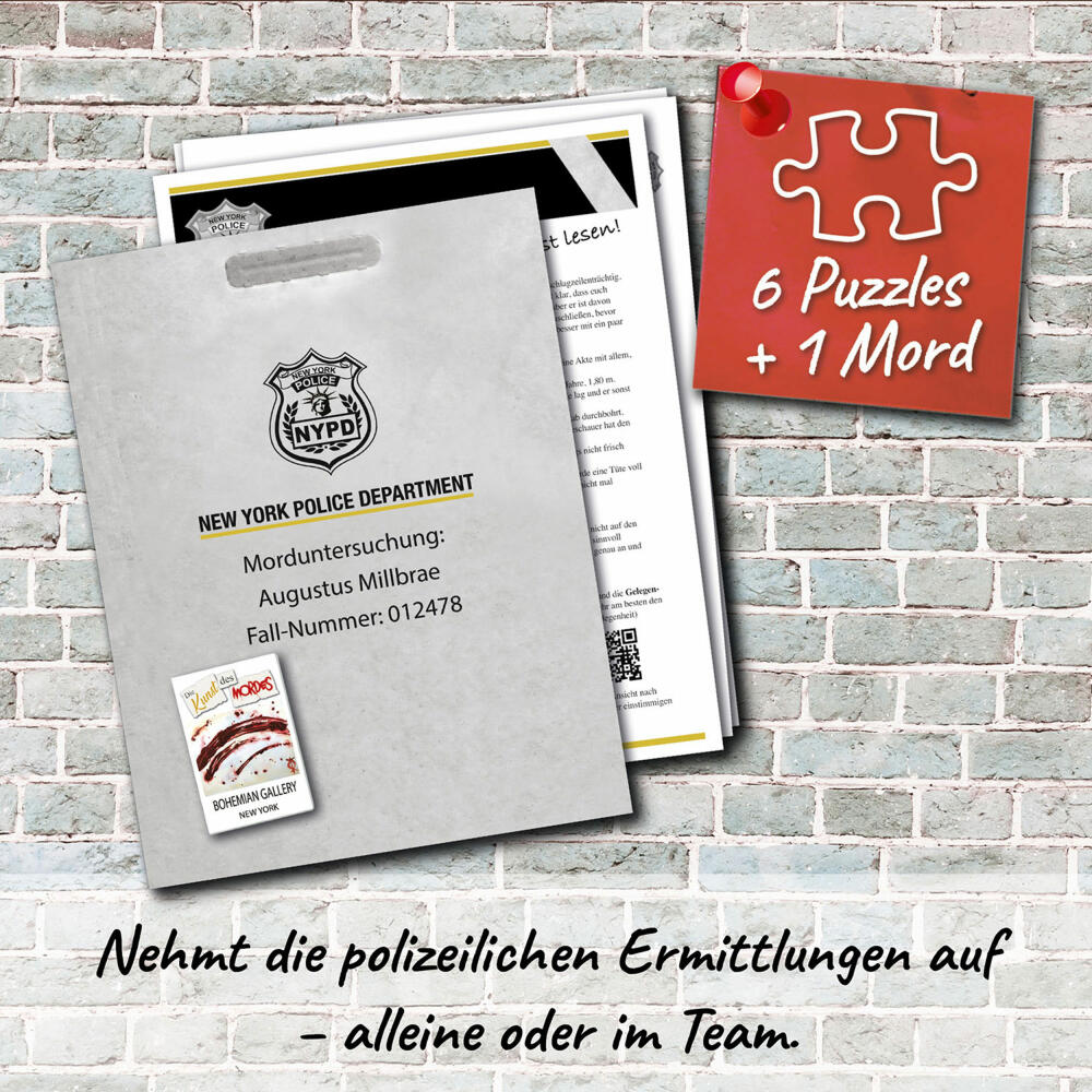 KOSMOS Murder Mystery Puzzle The Art of Murder, crime game, board game, ages 16 and up, 682187