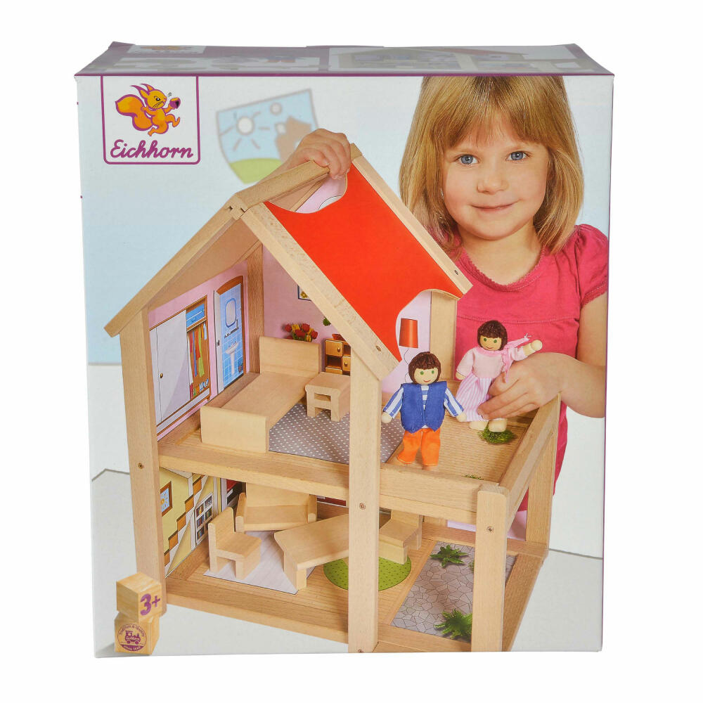 Eichhorn Puppenhaus, Holzspielzeug, Puppenfamilie, Puppen, Holzspielzeug, Spielen, Kinder, Holz, 100002501