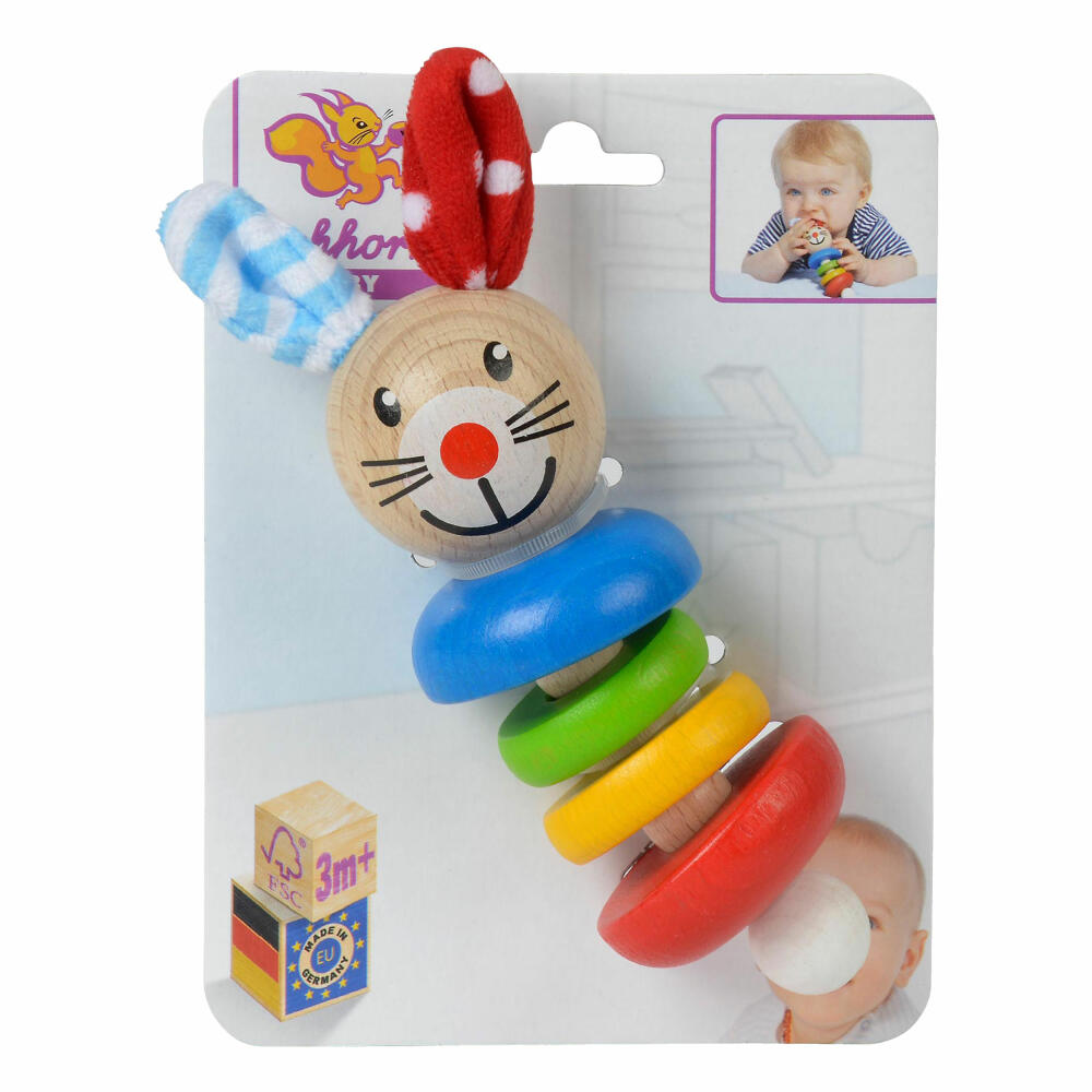 Eichhorn Baby Greifling, Greifspielzeug, Holzspielzeug, Baby, Spielzeug, Hase, Holz, 100017017