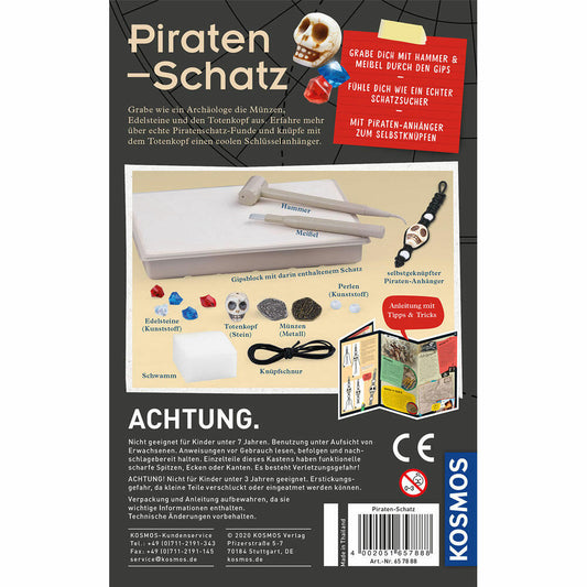 KOSMOS Piraten-Schatz, Ausgrabungs-Set, Experimentierkasten, Experimentier Kasten, ab 7 Jahren, 657888