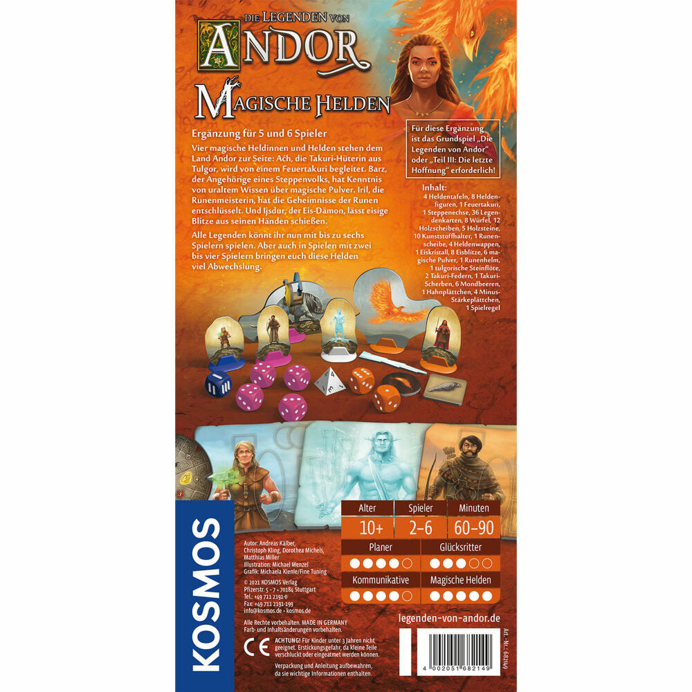 KOSMOS The Legend of Andor - Magical Heroes, Supplement for 5 - 6 players, Expansion to Basic Game, 682149