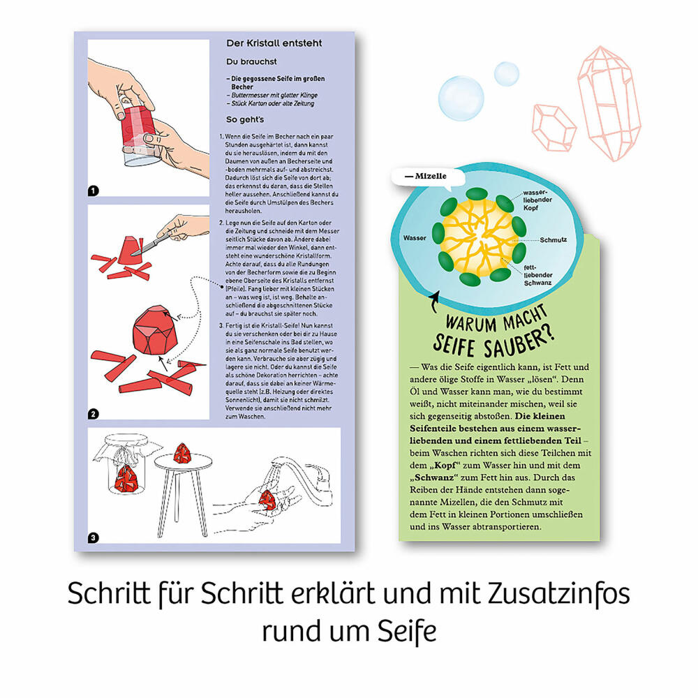 KOSMOS Kristall-Seife, Experimentieren, Basteln, Lernen, Entdecken, Spielzeug, ab 8 Jahren, 657925