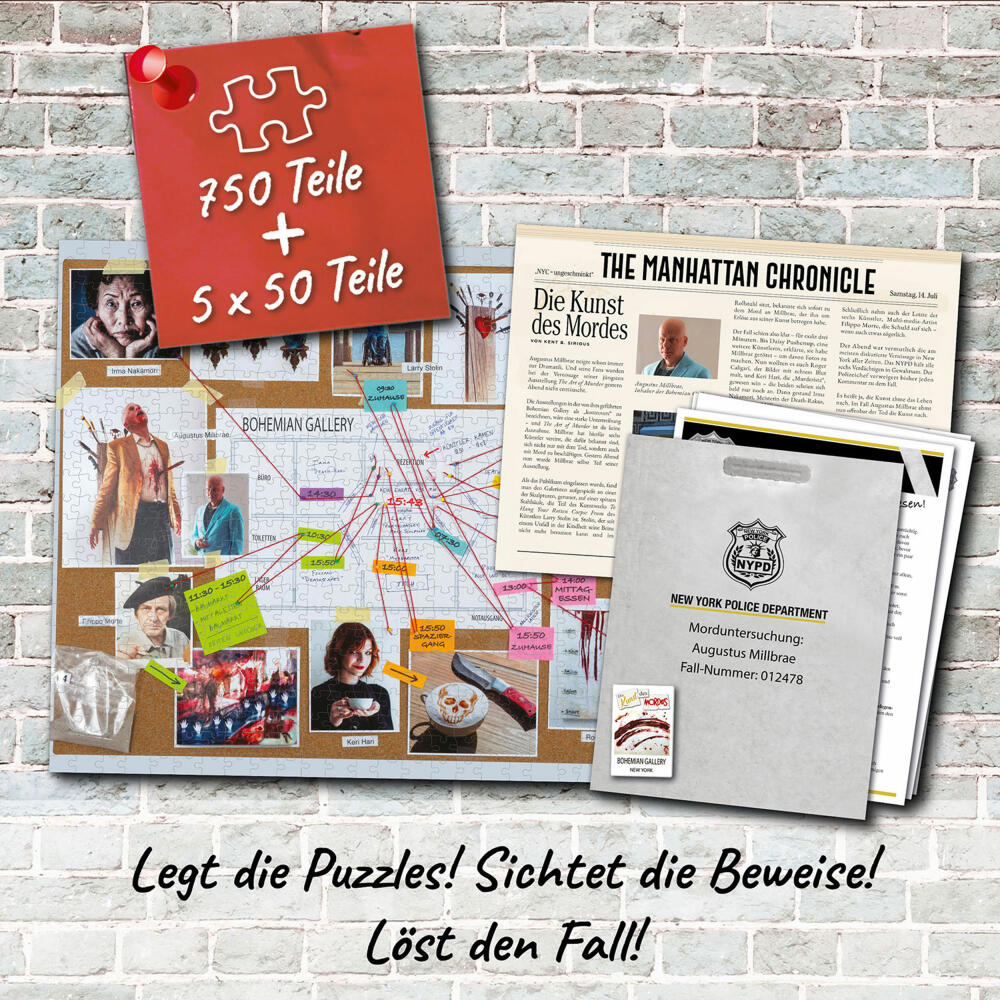 KOSMOS Murder Mystery Puzzle The Art of Murder, crime game, board game, ages 16 and up, 682187